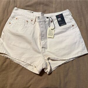 Levi's White Jean Shorts